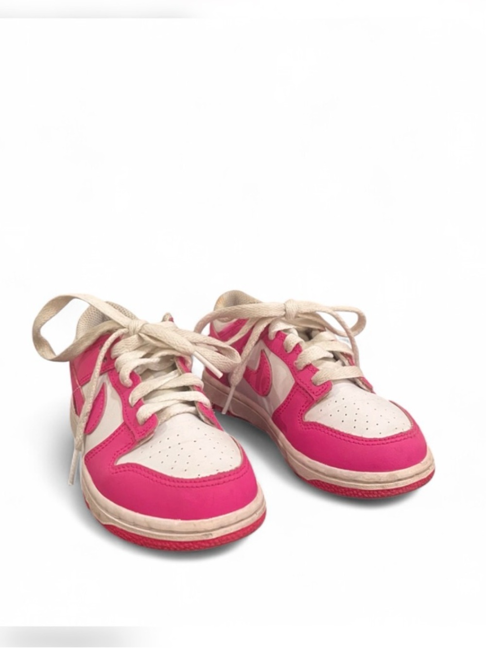 NIKE -  Kids Pink and Cream Low-Top Sneakers with Lace-Up Closure